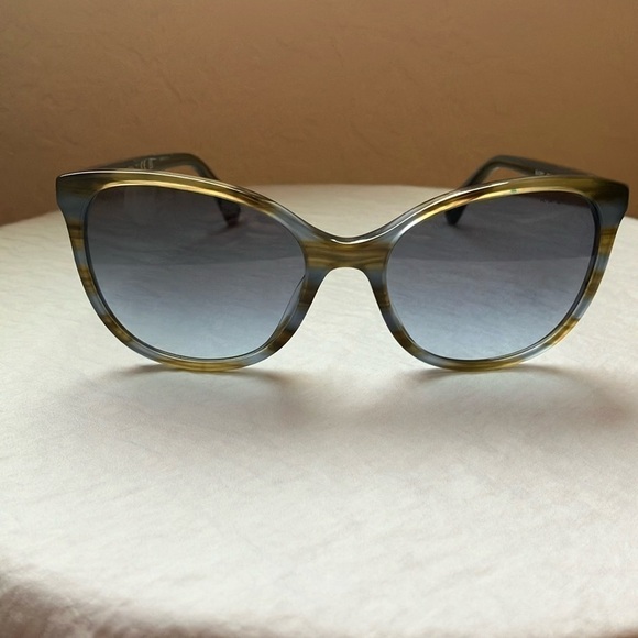 Ralph Ralph Lauren: Gray/ Brown striped- gray gradient- sunglasses - Picture 1 of 16